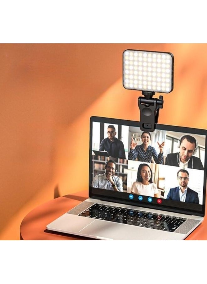 Generic - Set of 60 High-Power Rechargeable LED Lights with Front and Back Clips – 3 Adjustable Brightness Modes for Mobile, iPhone, Android, iPad, Laptop – Perfect for Makeup, TikTok, Selfies, Vlogging, and Video Conferences - Image 1