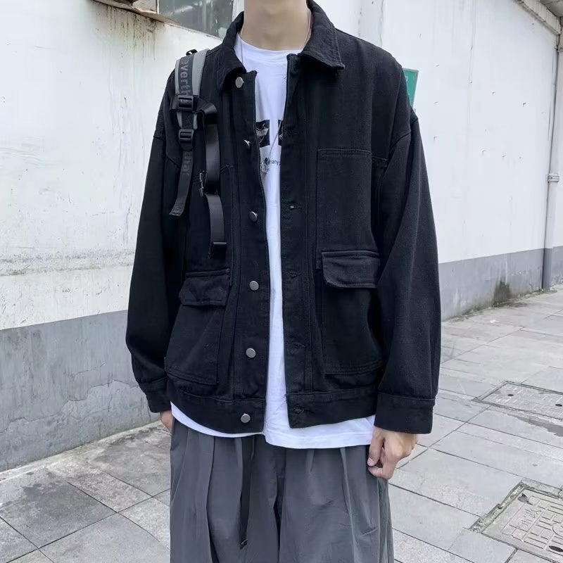 2024 Fashion Brand Fashion Denim Coat Men'S Loose Fashion Couple Casual All-Match Top Jacket - Image 4