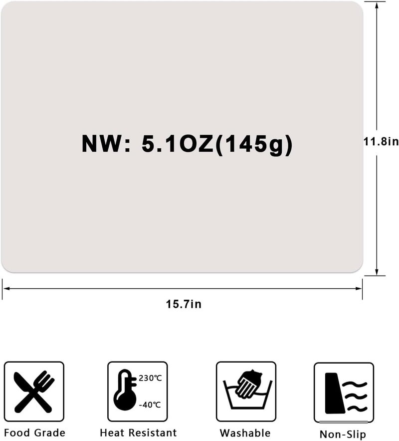 PUSCRIENO Silicone Placemats, Food-Grade Non-Slip Waterproof, Dining, Countertop Protector, Kitchen Counter Mat, Heat Resistant, Baking mat Dishwasher Safe - Image 3