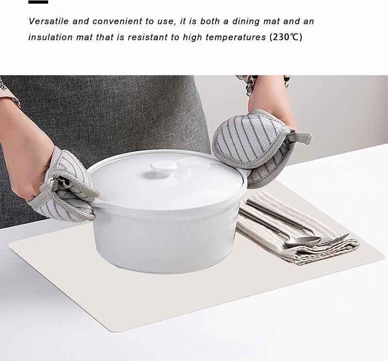 PUSCRIENO Silicone Placemats, Food-Grade Non-Slip Waterproof, Dining, Countertop Protector, Kitchen Counter Mat, Heat Resistant, Baking mat Dishwasher Safe - Image 4