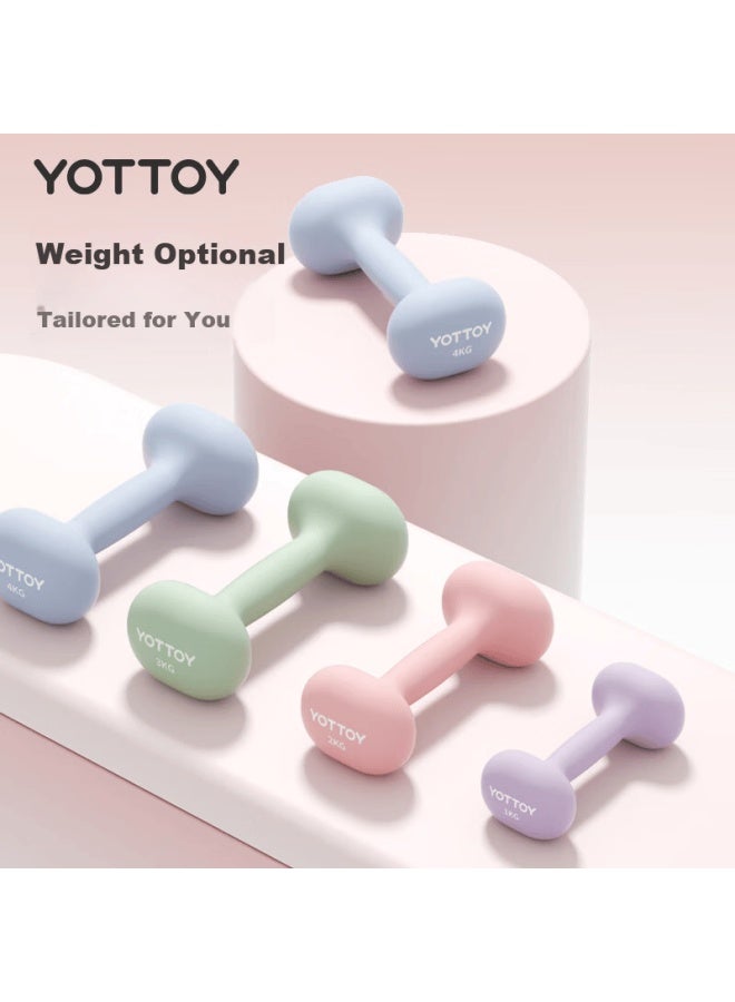 Yottoy Dumbbells Women's Fitness Equipment Home Beginner Dormitory Strength Training Professional Coated Small Dumbbell Set - Image 3