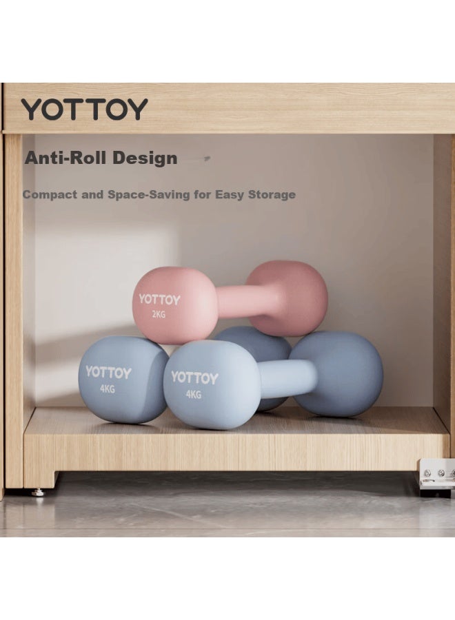 Yottoy Dumbbells Women's Fitness Equipment Home Beginner Dormitory Strength Training Professional Coated Small Dumbbell Set - Image 5