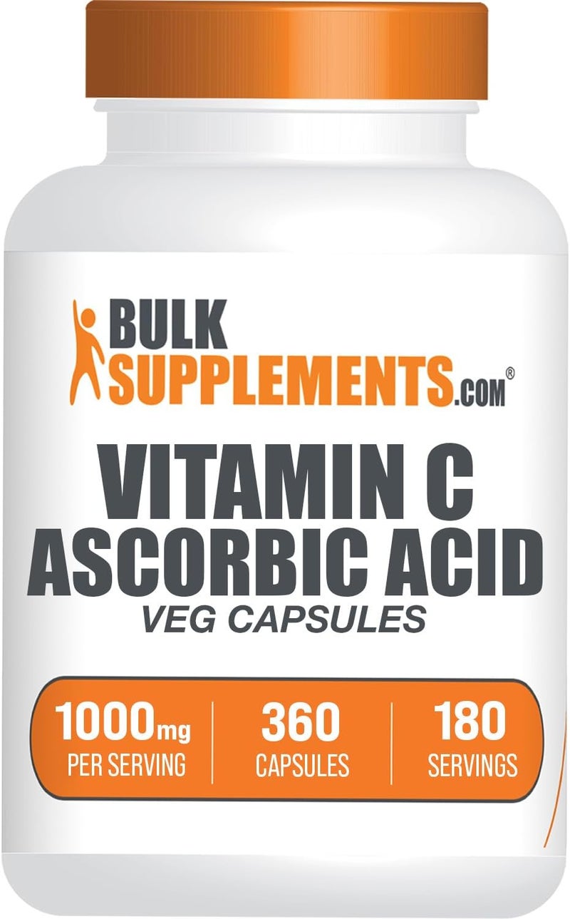 BulkSupplements كبسولات فيتامين سي (حمض الأسكوربيك) النباتية للبالغين - Image 1