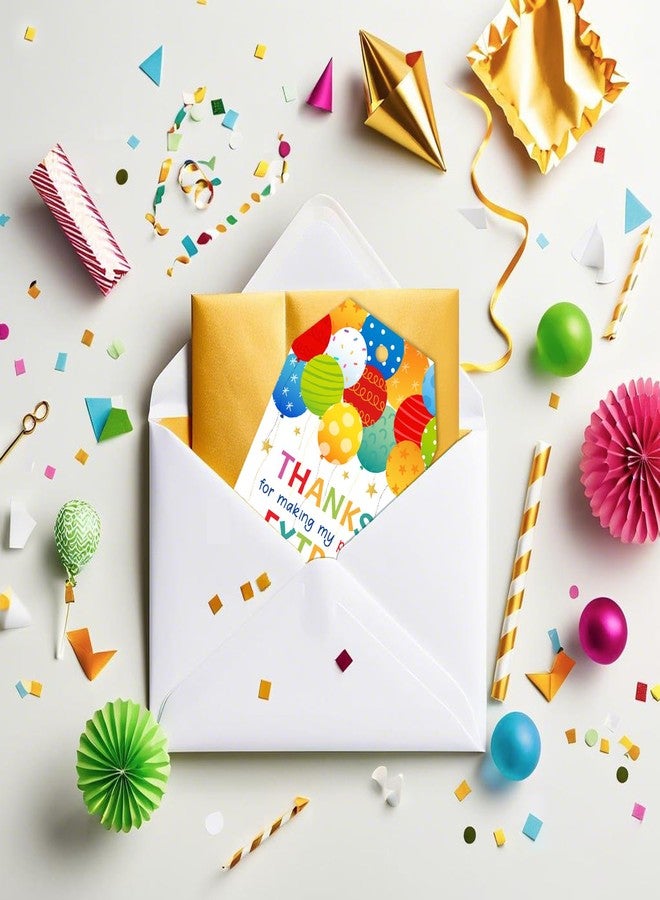 TQQBUU 50pcs Balloon Thank You for Celebrating with Us Tags with String - Thank You Tags for Party Favors (3.3" x 2.2") - Colorful - Image 5
