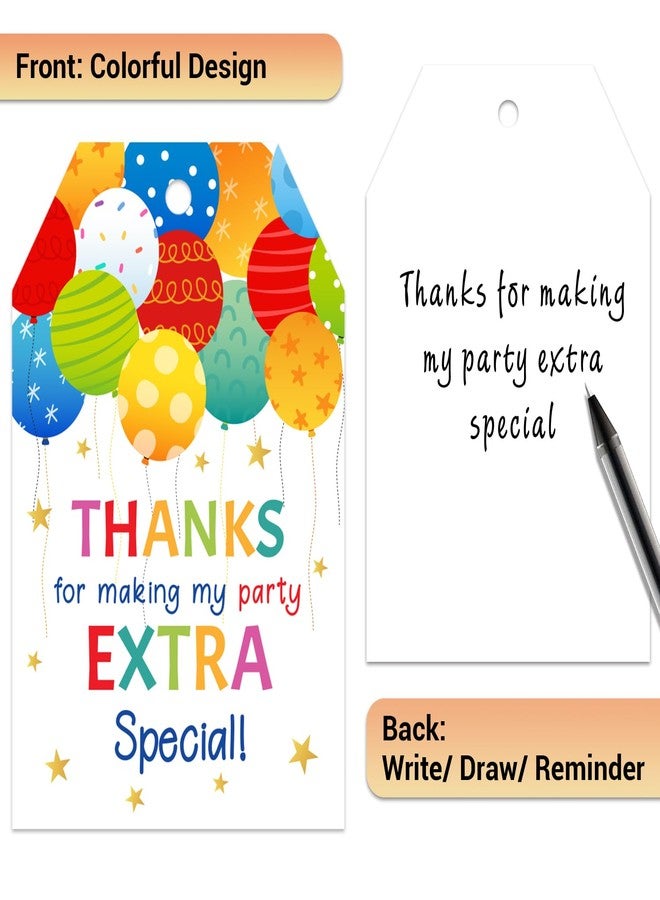 TQQBUU 50pcs Balloon Thank You for Celebrating with Us Tags with String - Thank You Tags for Party Favors (3.3" x 2.2") - Colorful - Image 3