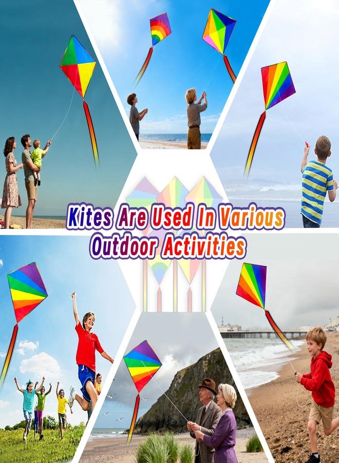 Ynanimery 5 Pack Kite for Kids Adults Easy to Fly, Kites for Kids Ages 4-8 8-12, Rainbow Kites for Toddlers Age 3-5 Beginners Easy to Fly in Low Wind- Large Kite for Family Beach Outdoor Games and Activities - Image 3