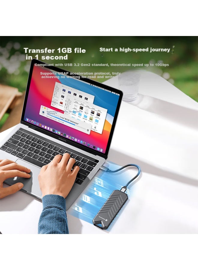 Yottamaster M.2 Nvme/Sata Dual Protocol Mobile Hard Drive Enclosure Ssd Solid State Drive Enclosure Laptop External Enclosure Zinc Alloy - Image 3