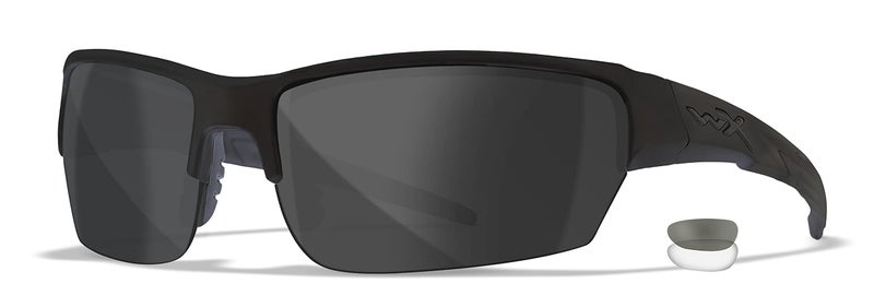 Wiley X WX Valor Tactical Sunglasses, Safety Glasses for Men and Women, Shatterproof UV Eye Protection for Combat, Shooting, Fishing and Extreme Sports, Black Frame, Changeable Lenses, Ballistic Rated - Image 1