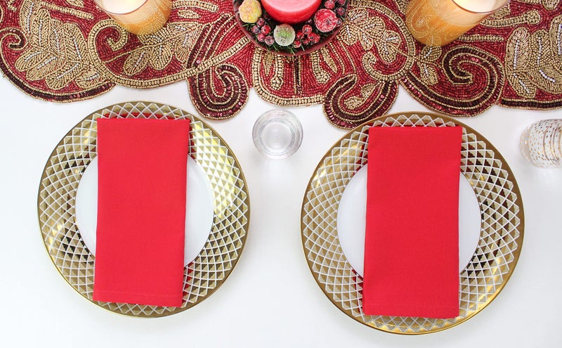 COTTON CRAFT Christmas Red Napkins -12 Pack 100% Cotton Dinner Napkins - All Year Xmas Fall Thanksgiving Celebration Party Gift Holiday Table Napkin - Soft Washable Reusable Cloth Napkin -18x18 - Image 5