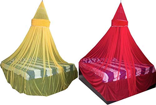 Creative Textiles Combo of Polyester Adults Peacefull Sleep Mosquito Net (Multicolor) - Image 1