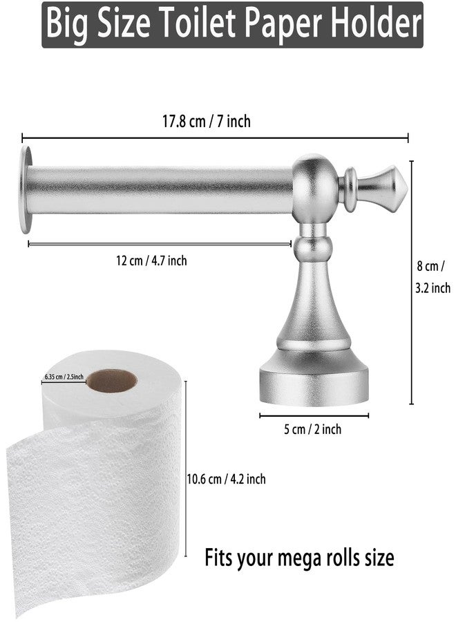 Katezon Toilet Paper Holder Wall Mount - Retro Round Luxury Silver Tissue Roll Holders for Mega Roll, Premium Aluminum Toilet Paper Roll Holder for Bathroom, Washroom, Rustproof (Silver) - Image 4
