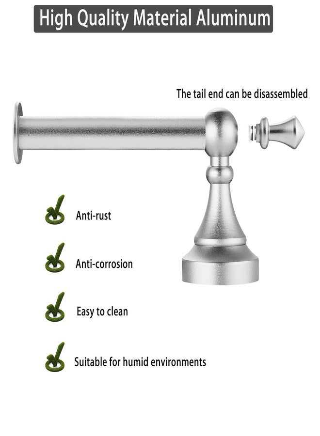 Katezon Toilet Paper Holder Wall Mount - Retro Round Luxury Silver Tissue Roll Holders for Mega Roll, Premium Aluminum Toilet Paper Roll Holder for Bathroom, Washroom, Rustproof (Silver) - Image 2