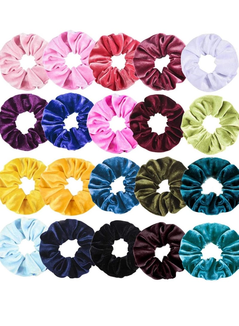 ORiTi Hair Scrunchies Velvet Elastic Hair Bands Scrunchy Hair Ties Ropes Scrunchie for Women or Girls Hair Accessories 20 PCS SET - Image 1