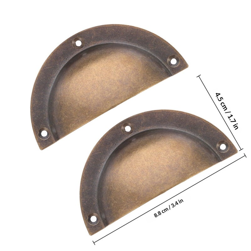 2 Pcs Brass Cabinet Handles Antique Shell Drawer Pulls for Kitchen Remodeling - Image 3