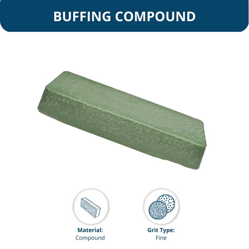 Benchmark Abrasives Buffing Compound for Metal Polishing Removing Scratches from Hard Metals, Stainless Steel, Chrome, Iron, 1 Pound Bar (Emerald Green) - Image 5