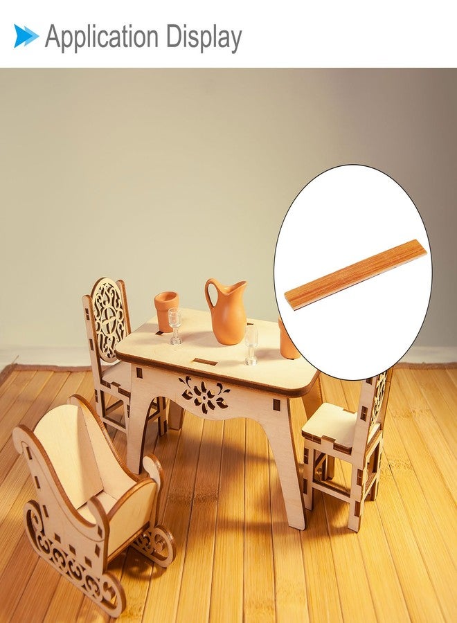 CoCud Dollhouse Flooring, 3.94" Length, Wood Self Adhesive Miniature Dollhouse Wood Flooring Peel and Stick - (Applications: for Dollhouse Decoration), 20-Pieces - Image 4