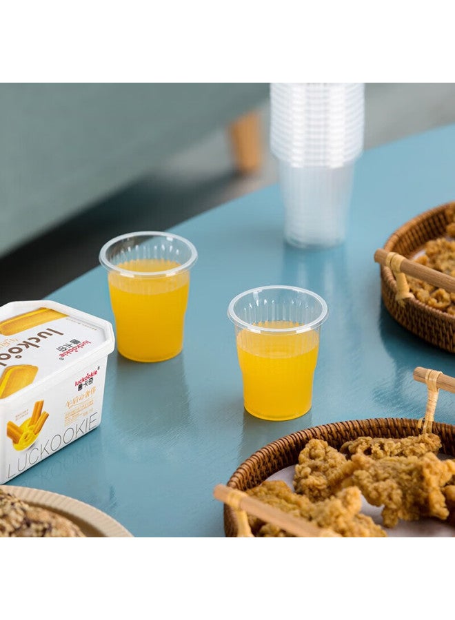 CHAHUA Camellia Aviation Cup Disposable Cups, Thickened Plastic Cups, Pp Transparent Plastic Cups, For Home Use, 50 Pieces, 140ml - Image 2