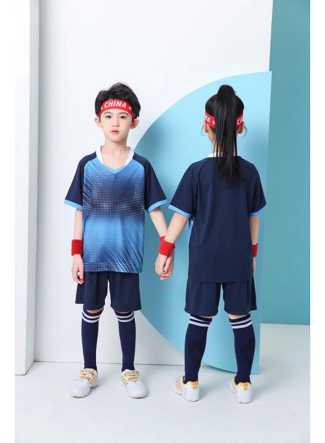Children's Football Uniform Set Printed For Boys And Girls Primary School Students Quick-drying Football Jersey Training Competition Sports Team Uniform Group Purchase