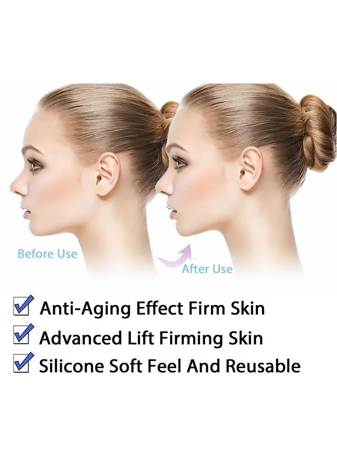 WIDVIH Reusable Silicone Double Chin Reducer V Line Lifting Strap Chin Face Mask for Men and Women Face and Neck Anti Wrinkle V Shaped Silicone Lift Bandage (Black)  - Image 2