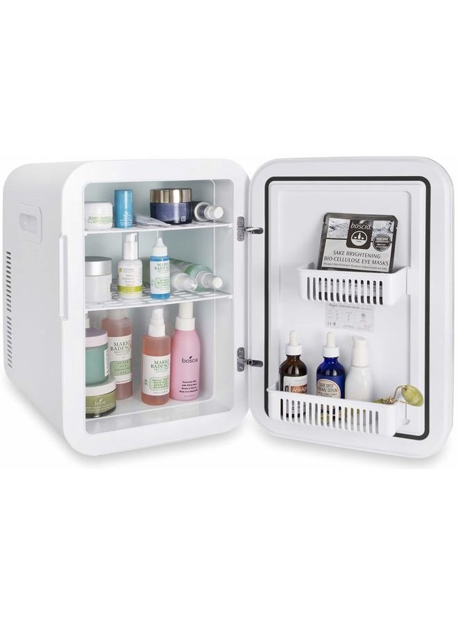 Cooluli 20L Mini Fridge For Bedroom - Car, Office Desk & College Dorm Room - Glass Front & Digital Temperature Control - Small 12v Refrigerator for Food, Drinks, Skincare, Beauty & Breast Milk (Pink) - Image 4