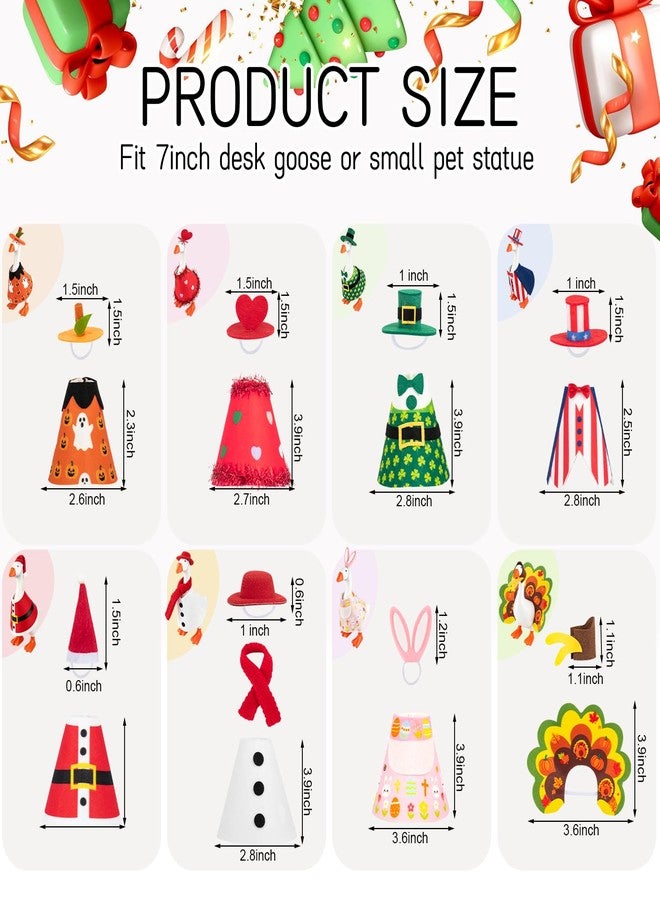 Veerlogix 8 Set Desk Goose Outfits 7 inch Holiday Goose Clothes, Office Table Decor - Image 4