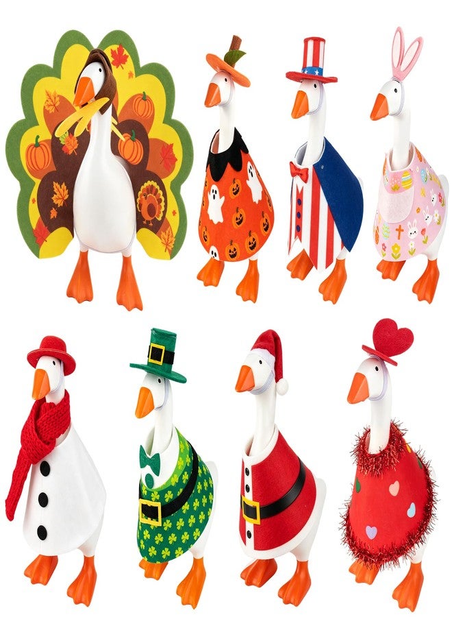 Veerlogix 8 Set Desk Goose Outfits 7 inch Holiday Goose Clothes, Office Table Decor - Image 1