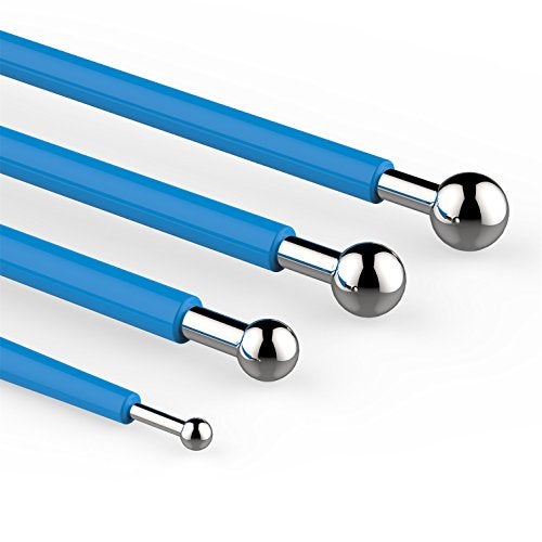 Amytalk DIY Cake tools, AmyTalk 4Pcs Metal Ball Baking Fondant Cake Tools Stainless Steel 8 Head Pen for Sugar Flower - Image 5
