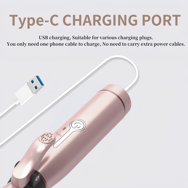 MARSKE Cordless Curling Iron, Mini Curling Iron, Travel USB Rechargeable Ceramic Curling Wand,Hair Straightener and Curler 2 in 1, Mini Flat Iron with 3 Temp Setting, Curlers for Short Hair - Image 2
