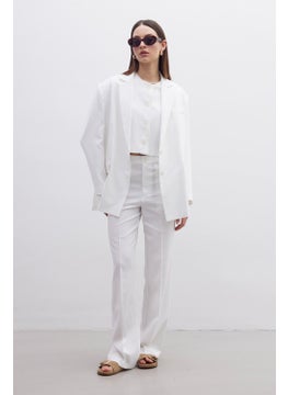 Manuka Natural Straight Trousers Ecru  - Image 1