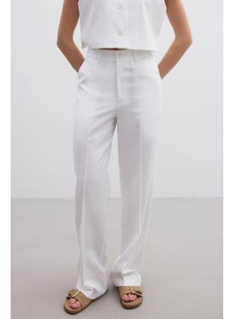 Manuka Natural Straight Trousers Ecru  - Image 4