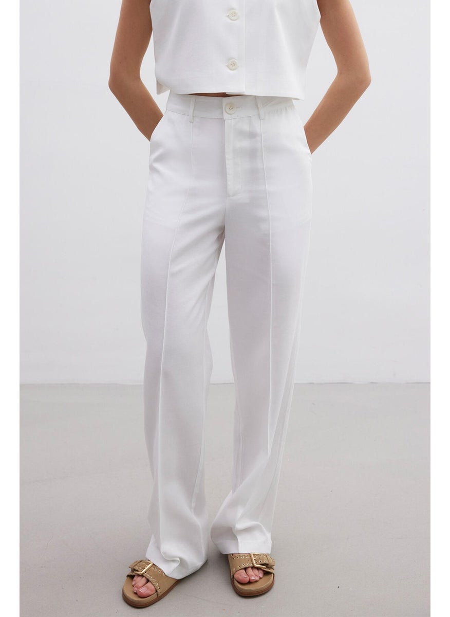 Manuka Natural Straight Trousers Ecru  - Image 4