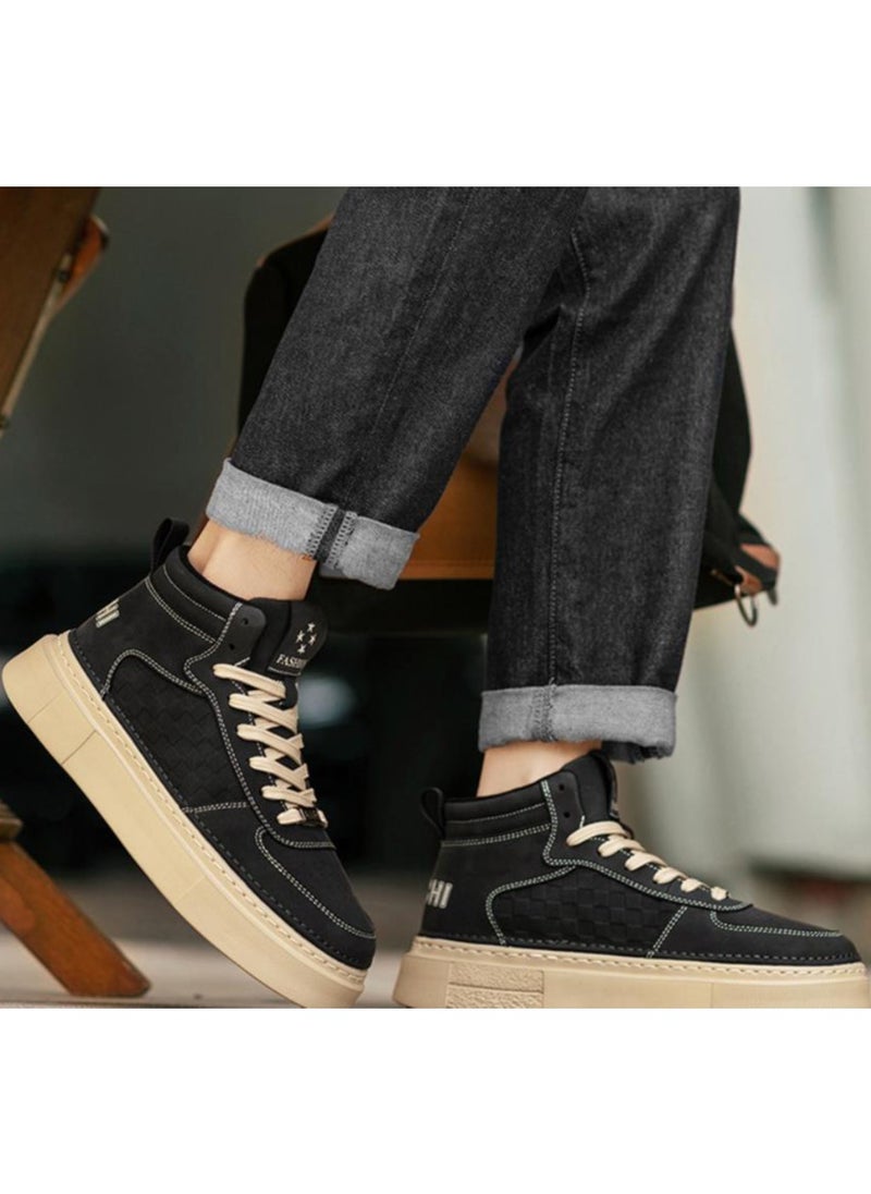 KUYING - New Men's Lightweight Mid Top Casual Retro Board Shoes - Image 1