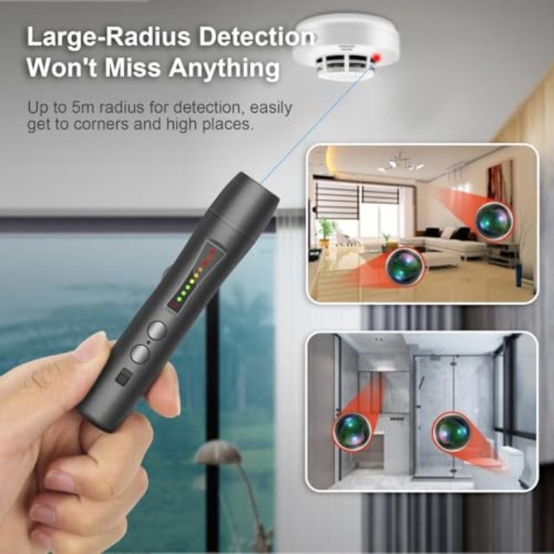 Hidden Camera Detectors, Privacy Protector, RF Signal Scanner 9 Levels Sensitivity, 0-15m Accurate Anti Spy Detector Bug Detector GPS Tracker Spy Camera Detector for Hotels Office Travel - Image 3