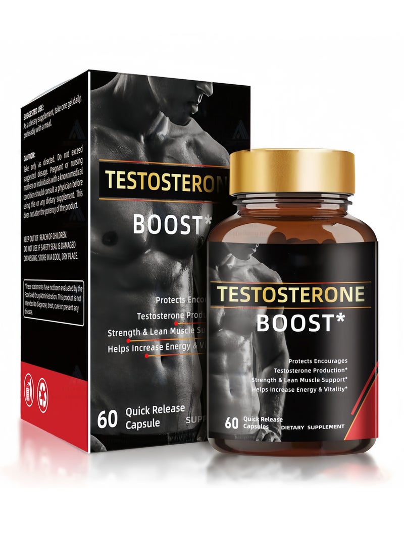BIYODE Testosterone booster for men   Supplement For Men Boost Energy Increase Stamina  Enhance Vitality And Performance Daily Workout Supplements for Men 60 Pills - Image 1