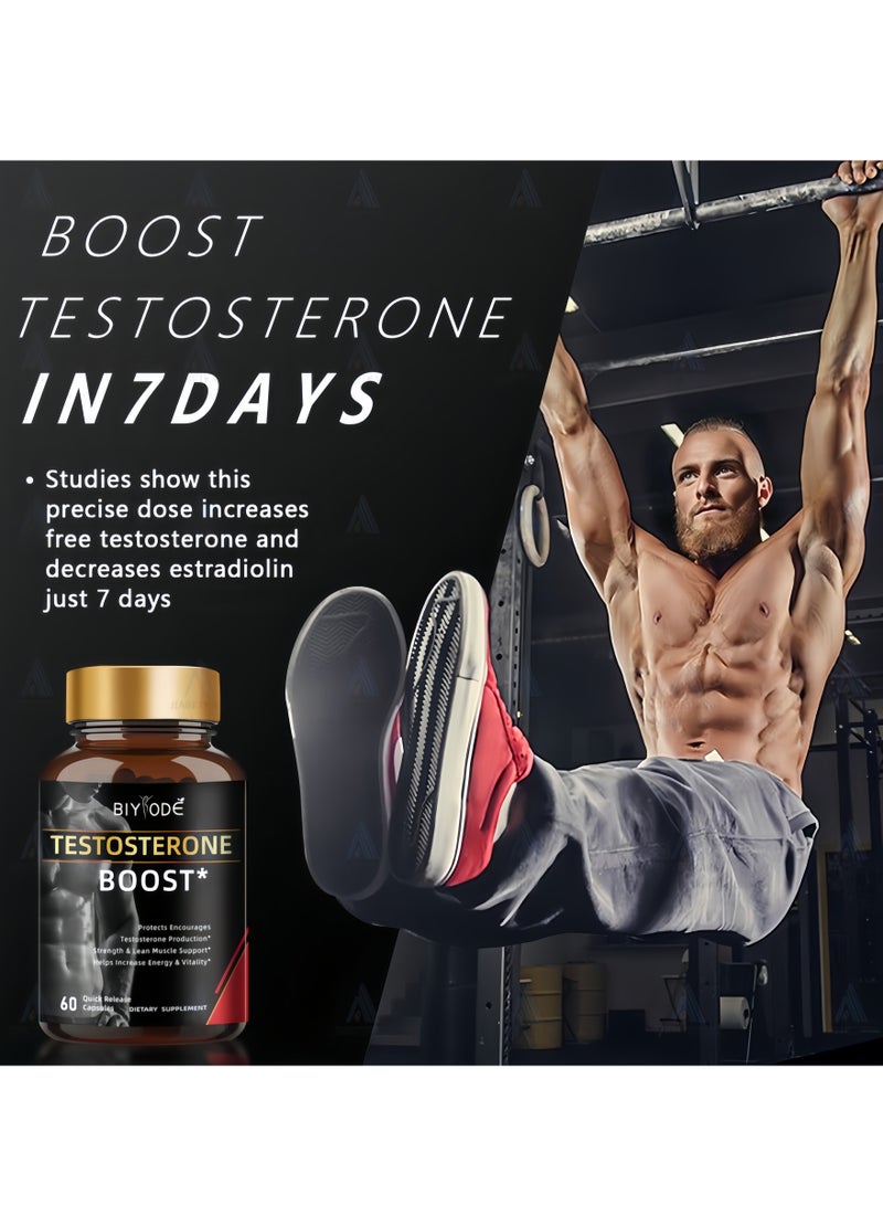 BIYODE Testosterone booster for men   Supplement For Men Boost Energy Increase Stamina  Enhance Vitality And Performance Daily Workout Supplements for Men 60 Pills - Image 4