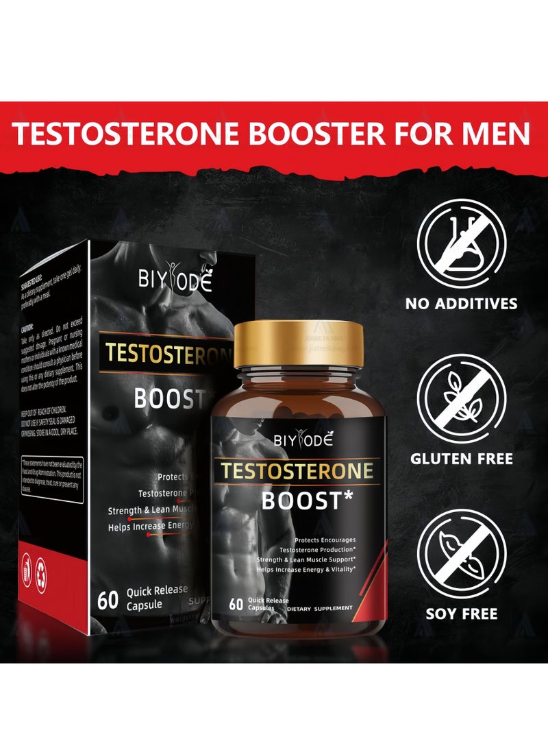 BIYODE Testosterone booster for men   Supplement For Men Boost Energy Increase Stamina  Enhance Vitality And Performance Daily Workout Supplements for Men 60 Pills - Image 2