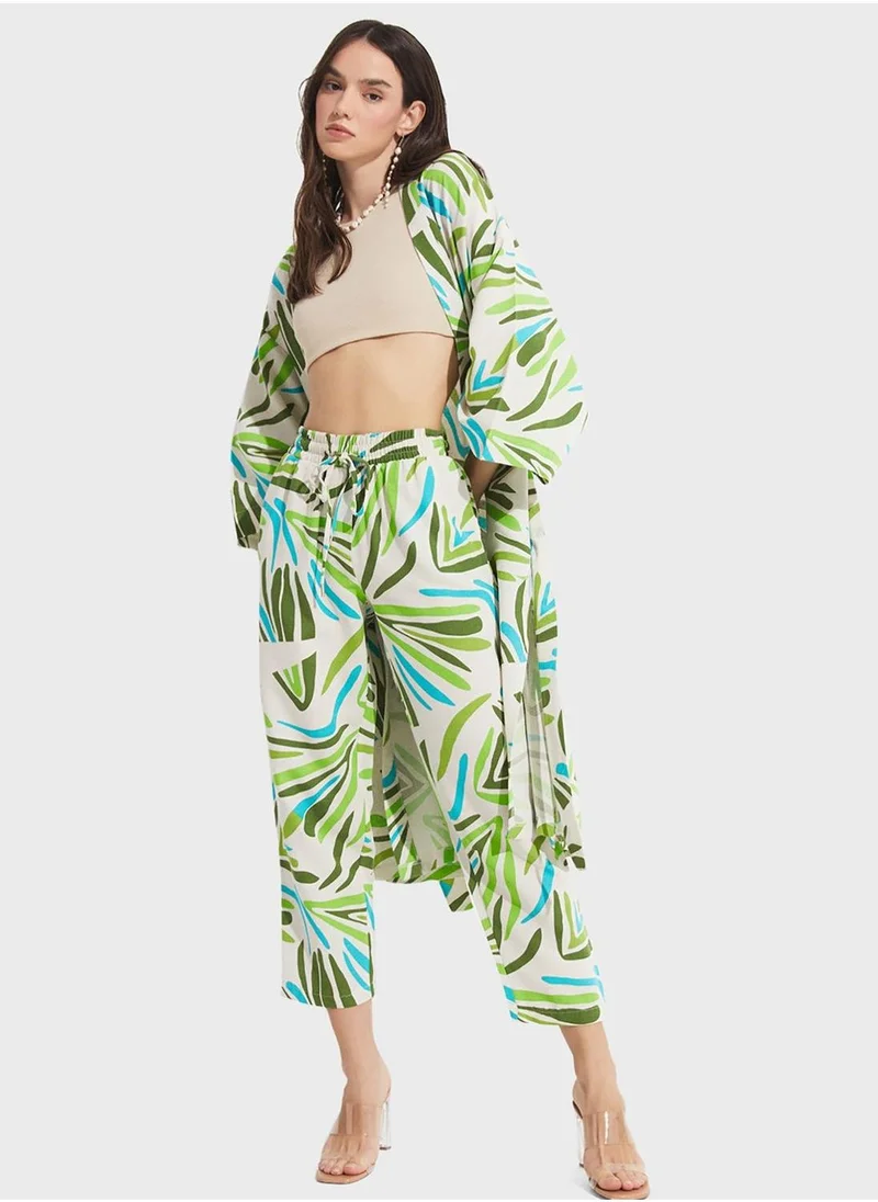 JUNE Printed High Waist Pants