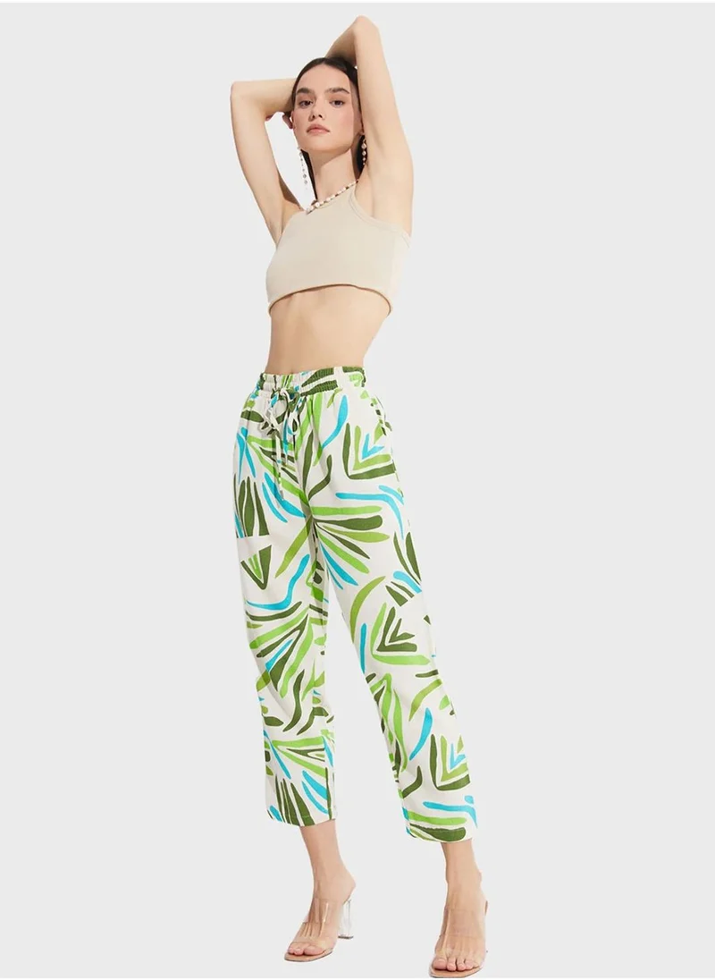 JUNE Printed High Waist Pants