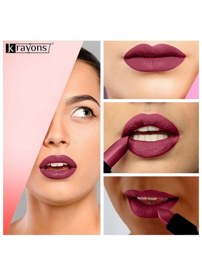 krayons - Cute Pop Matte Lipstick Waterproof Longlasting Shocking Pink French Rose Centre Stage 3.5Gm Each (Pack Of 3) - Image 1
