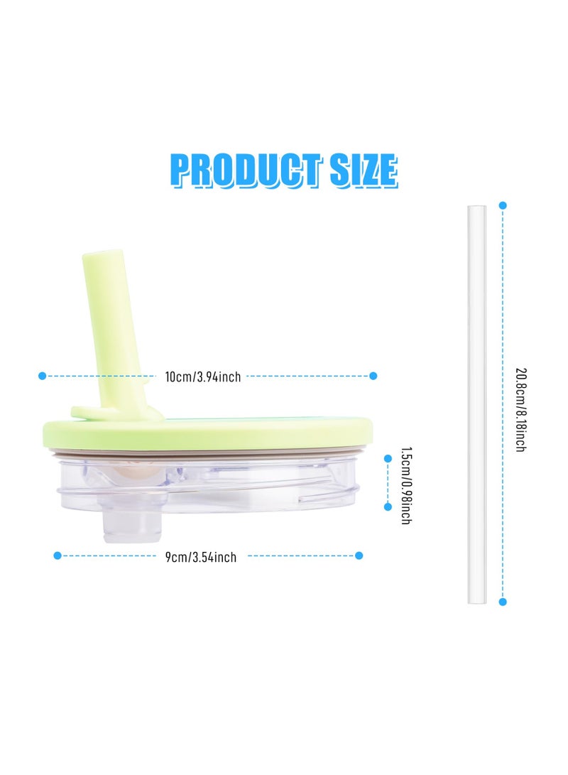 2 Pack 40 oz Tumbler Flip Straw Lid Replacement fit for Stanley Quencher, Spill Proof Splash Resistant Tumbler Lids,Reusable Tumbler Cover for Stanley Cup (green) - Image 5