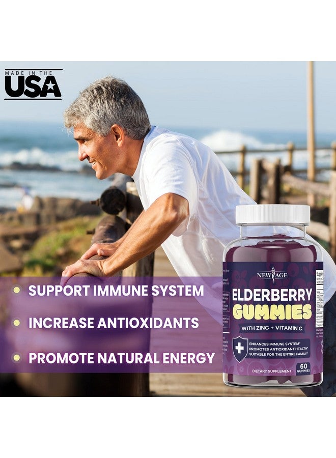 NEW AGE (2-Pack) Premium Elderberry Gummies for Adults Kids with Vitamin C, Zinc, Propolis - Sambucus Black Elderberry Gummy Extract - Gluten Free & Vegetarian - 120 Gummies - Image 5