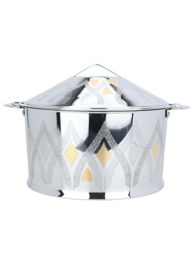 ماكسيما علبة سارة بقاعدة فولاذية 7500 مل فضية مذهبة - Image 1