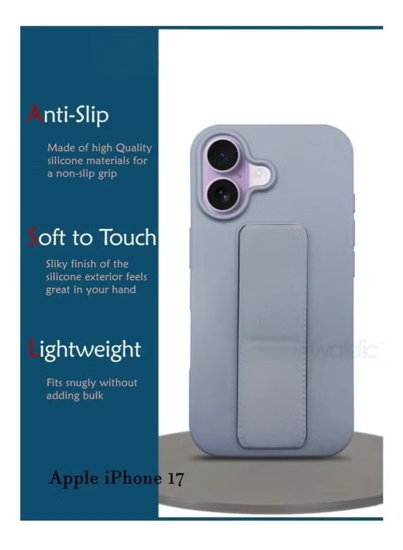 ACLIX Slim & Durable Apple iPhone 17 Case Cover with Built-In Magnetic Hand Grip – 3-in-1 Shock-Absorbent Protective Phone Case in Elegant Grey Featuring Secure Handling Grip, Stand Function & Enhanced Safety – Perfect Fit for iPhone 17 - Image 2