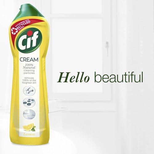 Cif Lemon Abrasive Surface Cleaner Cream for Kitchen & Bathroom, Removes Grease, Dirt & Tough Stains with Natural Cleaning Particles, 2x500ml - Image 5