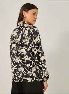 All Over Floral Print Balloon Sleeve Blouse with Tie-Up Neck Detail - pzsku/ZBF1956037385B54D0763Z/45/_/1738970644/78f7c3a8-a071-4636-a86f-f9701f98fb45