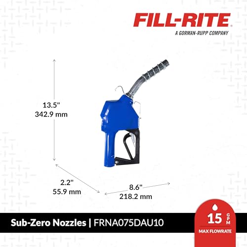 FILL RITE Fill-Rite FRNA075DAU10 3/4" Cold Weather Automatic Fuel Transfer Nozzle (Blue) - Image 2