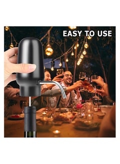 SYOSI Smart Electric Wine Aerator Dispenser, Electric Wine Aerator Pourer, Wine Decanter Pump Dispenser Set Rechargeable Design with Micro USB Cable, Pump Dispenser Perfect for Perfect Pouring（BLACK)  - Image 5