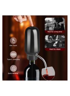 SYOSI Smart Electric Wine Aerator Dispenser, Electric Wine Aerator Pourer, Wine Decanter Pump Dispenser Set Rechargeable Design with Micro USB Cable, Pump Dispenser Perfect for Perfect Pouring（BLACK)  - Image 3