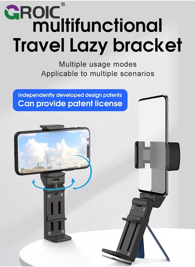 GROIC - Universal in Flight Airplane Phone Holder Mount. Hands Free Viewing with Multi-Directional Dual 360 Degree Rotation. Pocket Size Must Have Airplane Travel Essential Accessory for Flying - Image 1