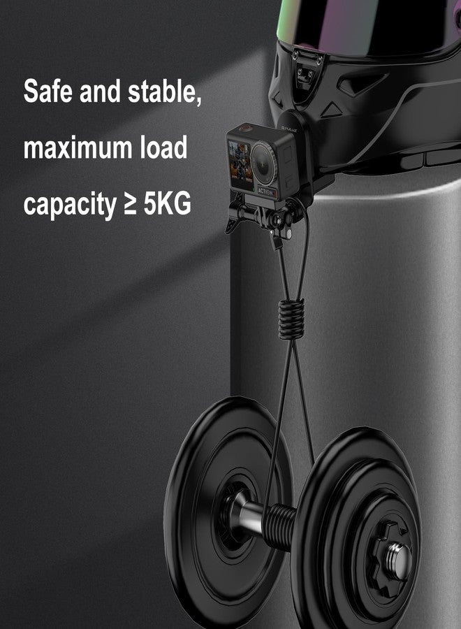 PULUZ Motorcycle Helmet Chin Clamp Mount for GoPro and Other Action Cameras，360°Adjustable Ball Head Quick Release Chin Clip with Silicone Protective Cushion for 1st Person View Shooting - Image 5